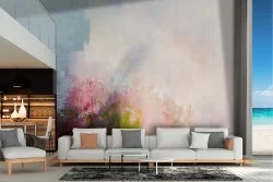 Carta da Parati superficie intonaco dipinto colori astratti