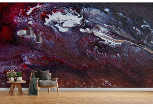 Wallpaper surface plaster painted red 2