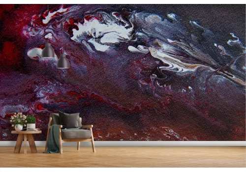 Wallpaper surface plaster painted red 2