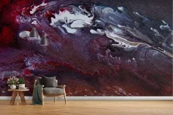 Wallpaper surface plaster painted red