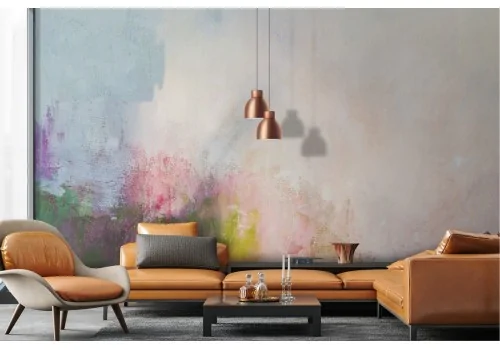 Wallpaper surface plaster painted abstract colors 2