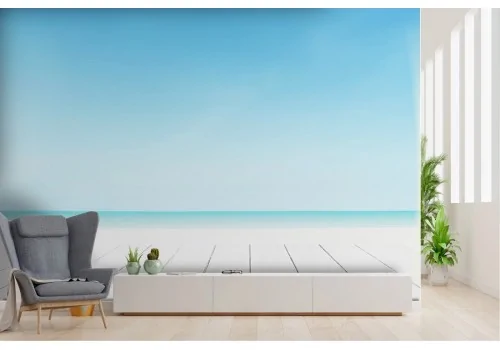 Carta da Parati spiaggia con cielo azzurro paesaggio