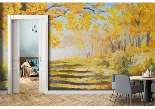 Carta da Parati paesaggio sentiero nel bosco con scale