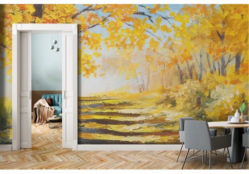 Wallpaper landscape path in the forest with stairs