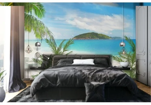 Carta da Parati spiaggia tropicale paesaggio oceano