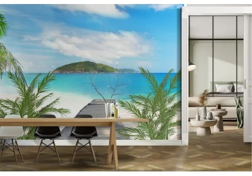 Carta da Parati spiaggia tropicale paesaggio oceano 2