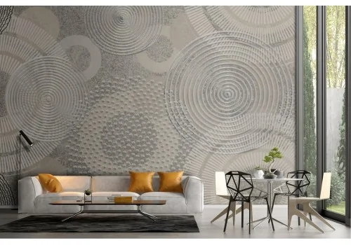 Wallpaper with abstract geometric circles