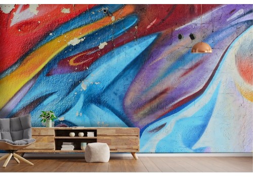 Painted brick texture wallpaper