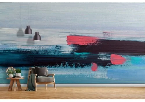 Modern painted wallpaper with abstract colors 2