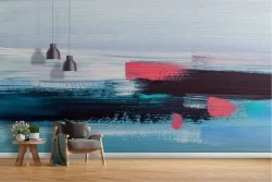 Modern painted wallpaper with abstract colors