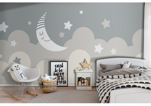 Wallpaper moon with stars sky children
