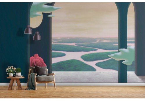 Abstract landscape painted wallpaper 2