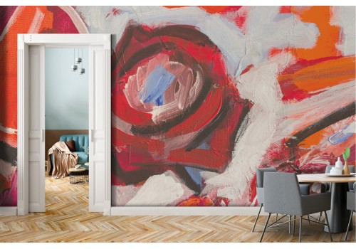 Red rose nature wallpaper refined painted flowers