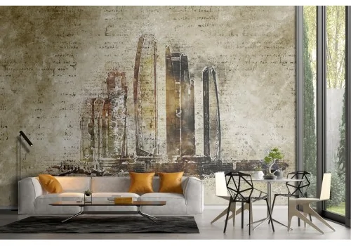 Carta da Parati dipinto grattacieli skyline