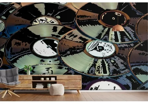 Carta da Parati CD vinile illustrazione design