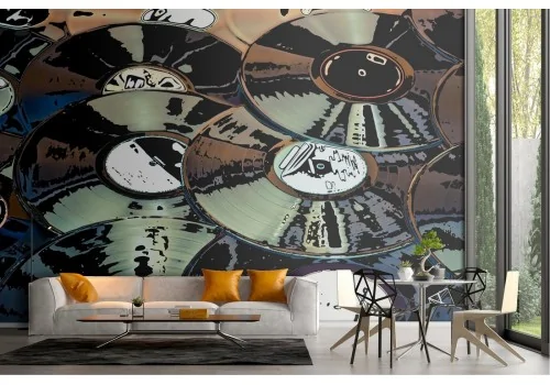 Carta da Parati CD vinile illustrazione design 2