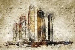 Carta da Parati Design e Stili Mappe Città Trasporti Città Dipinti e Acquerelli Moderna