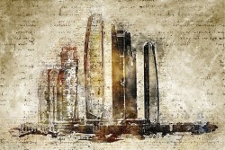 Wallpaper Design and Styles City Maps Transportation City Paintings and Watercolors Modern