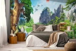 Carta da Parati Foreste e Alberi Orientale e Zen