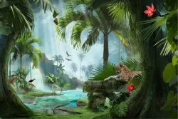 Carta da Parati Paesaggi e Natura Fiumi Cascate Laghi Foreste e Alberi Tropicale