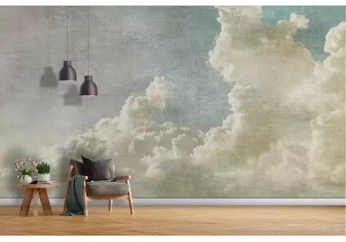 Carta da Parati cielo con nubi dipinto vintage 2