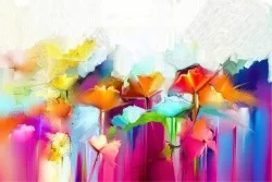 Carta da Parati Design e Stili Flora e Fauna Astratta Dipinti e Acquerelli Fiori Natura