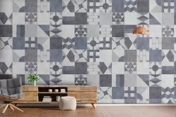 Carta da Parati superficie mattonelle decoro geometrico