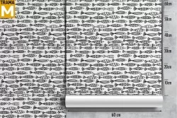 Carta da Parati pesci stilizzati natura pattern