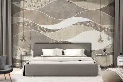 Modern Abstract Wallpaper Stripes and Waves