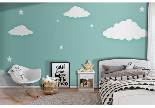 Carta da Parati paesaggio bambini cielo con nuvole