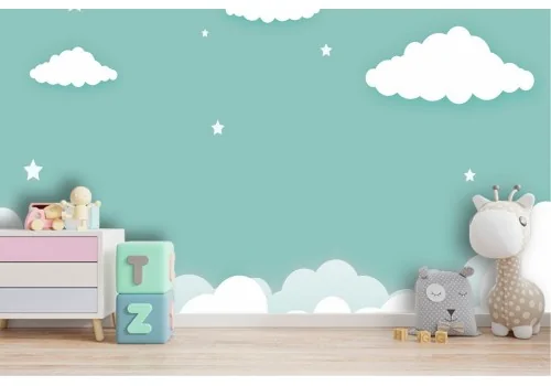 Carta da Parati paesaggio bambini cielo con nuvole 2