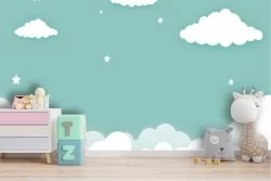 Carta da Parati paesaggio bambini cielo con nuvole