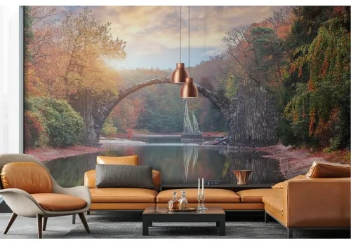 Wallpaper river in the forest fantasy landscape 2