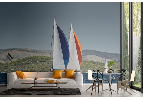 Wallpaper landscape sea with ships 2