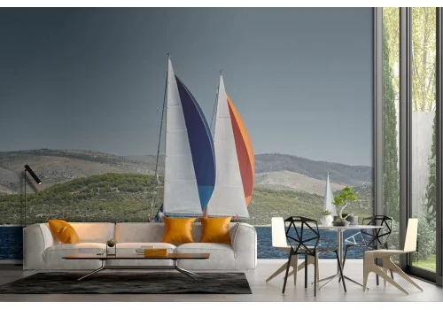 Wallpaper landscape sea with ships 2