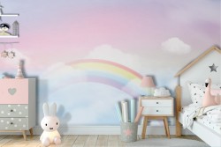 Rainbow wallpaper in the sky for children