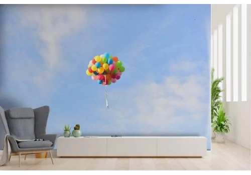 Carta da Parati palloncini nel cielo paesaggio