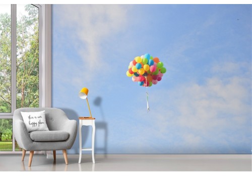 Wallpaper balloons in the sky landscape 2