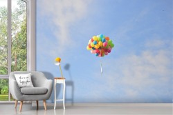Carta da Parati palloncini nel cielo paesaggio