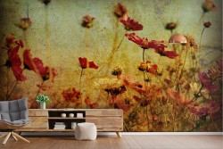 Poppy meadow wallpaper