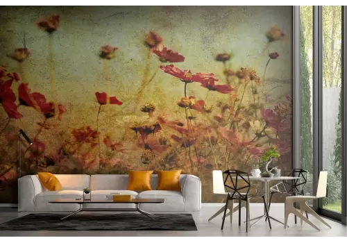 Carta da Parati prato di papaveri 2