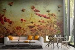 Carta da Parati prato di papaveri