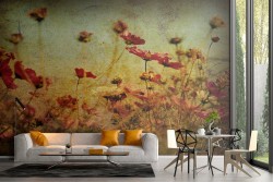 Poppy meadow wallpaper