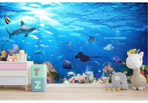 Wallpaper fish and coral underwater landscape 2