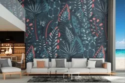 Carta da Parati foglie stilizzate natura astratta decorazione