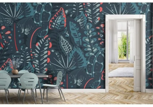 Wallpaper stylized leaves abstract nature decoration 2