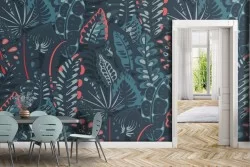 Wallpaper stylized leaves abstract nature decoration