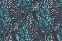 Carta da Parati Design e Stili Flora e Fauna Astratta Foglie Natura Stilizzata