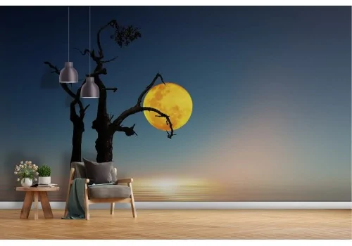 Wallpaper tree in the lake surreal landscape 2