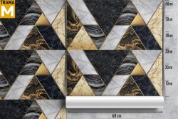 Carta da Parati mattonelle decorazione geometrica marmo